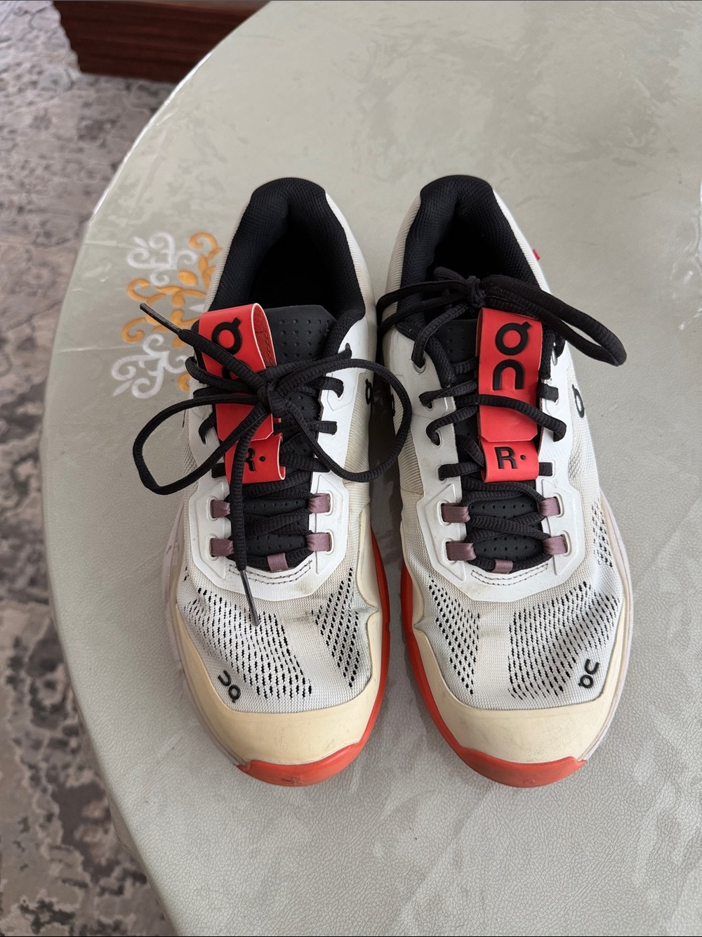 On Running Men's White and Red Athletic Cloudracer Sneakers